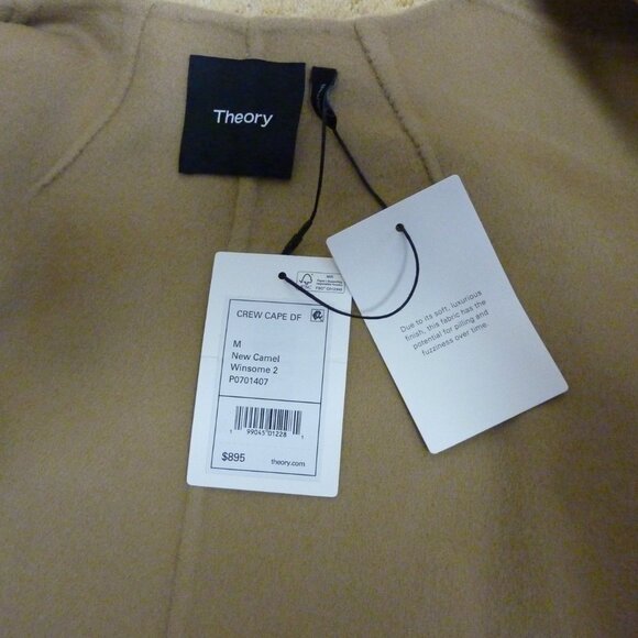 Theory Collarless Pea Coat in Double-Face Wool-Cashmere - Picture 11 of 11